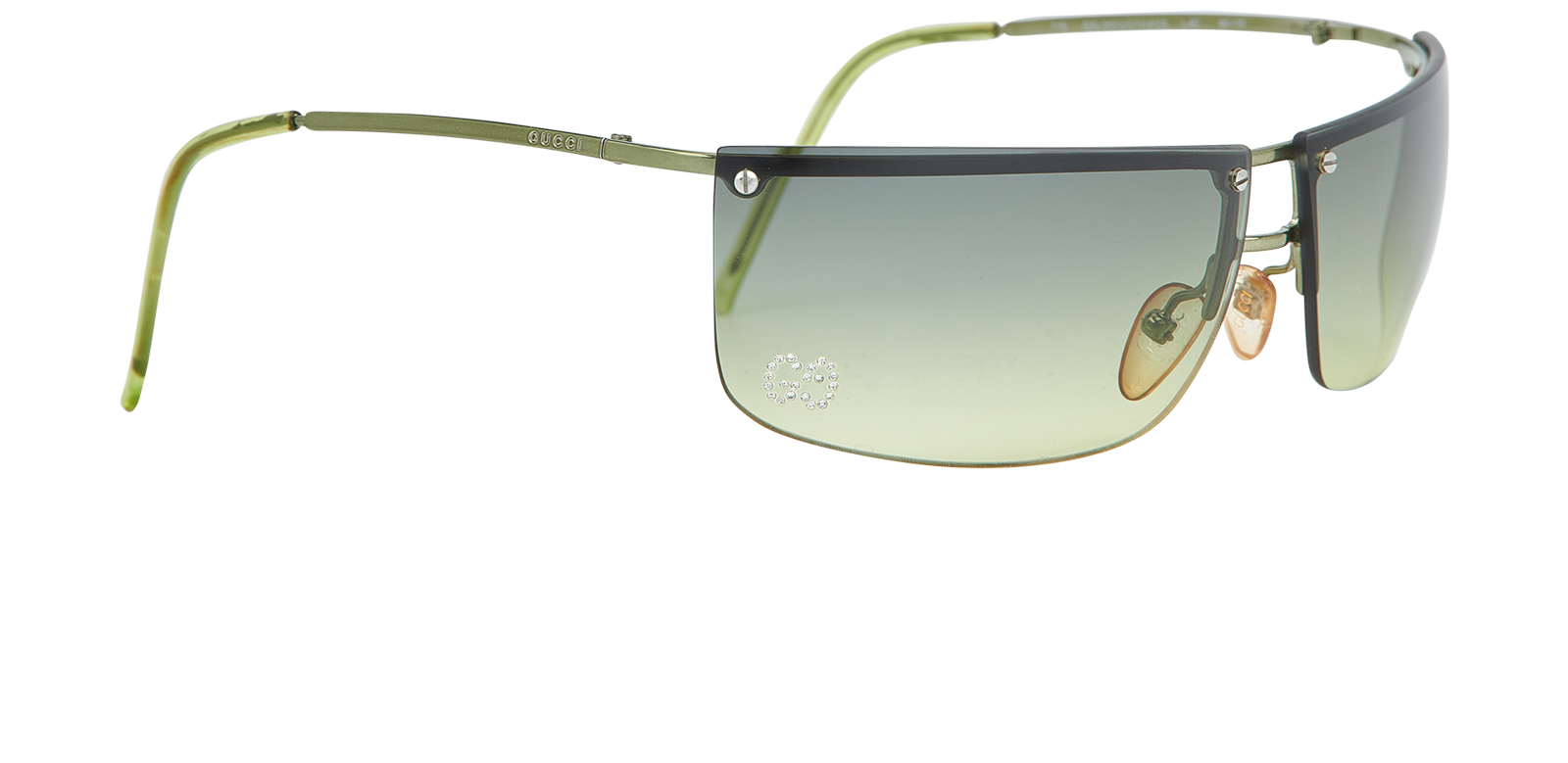 Gucci Vintage GG2653 Strass Sunglasses, &pound;180, Accessories, Green, Side view