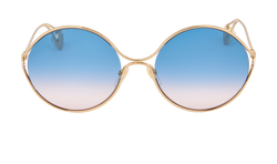 Gucci Round Pearl Detail Sunglasses, Metal, Blue, 3*