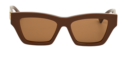 Gucci GG1753S Rectangular Sunglasses, &pound;120, Accessories, Brown, Front view