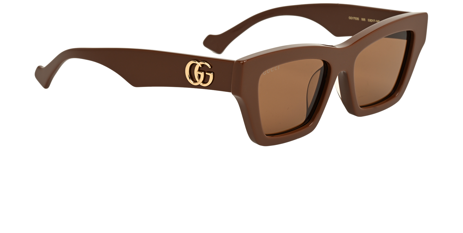 Gucci GG1753S Rectangular Sunglasses, &pound;120, Accessories, Brown, Side view