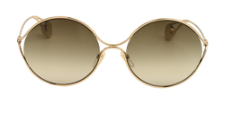 Gucci GG0253S Circle Sunglasses, Metal, Gold, C/DB, 3*