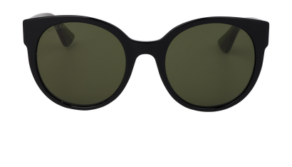 Gucci GG0035S Round Sunglasses, &pound;80, Accessories, Green, Front view