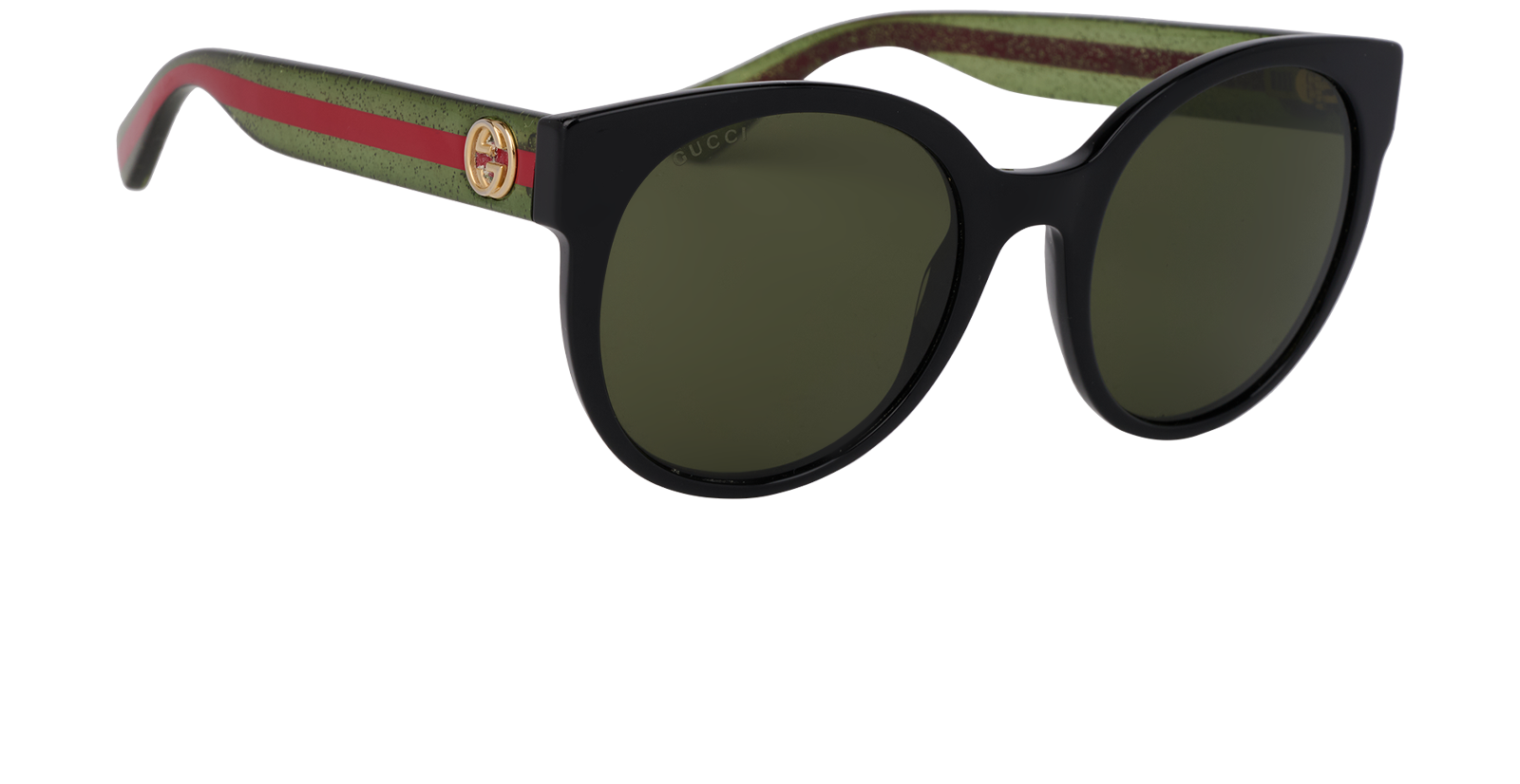 Gucci GG0035S Round Sunglasses, &pound;80, Accessories, Green, Side view