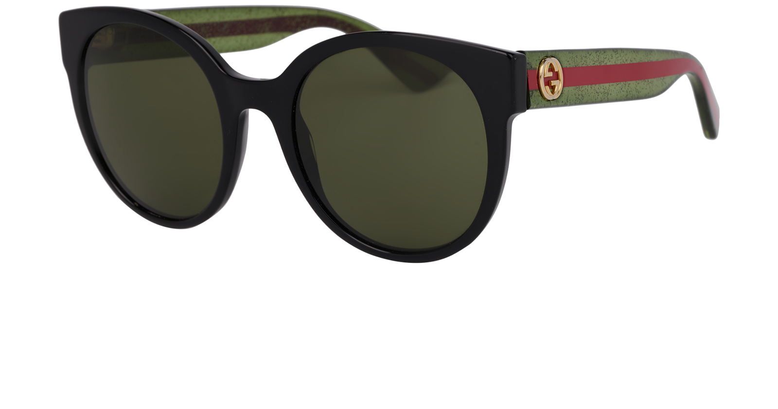 Gucci GG0035S Round Sunglasses, &pound;80, Accessories, Green, Bottom view