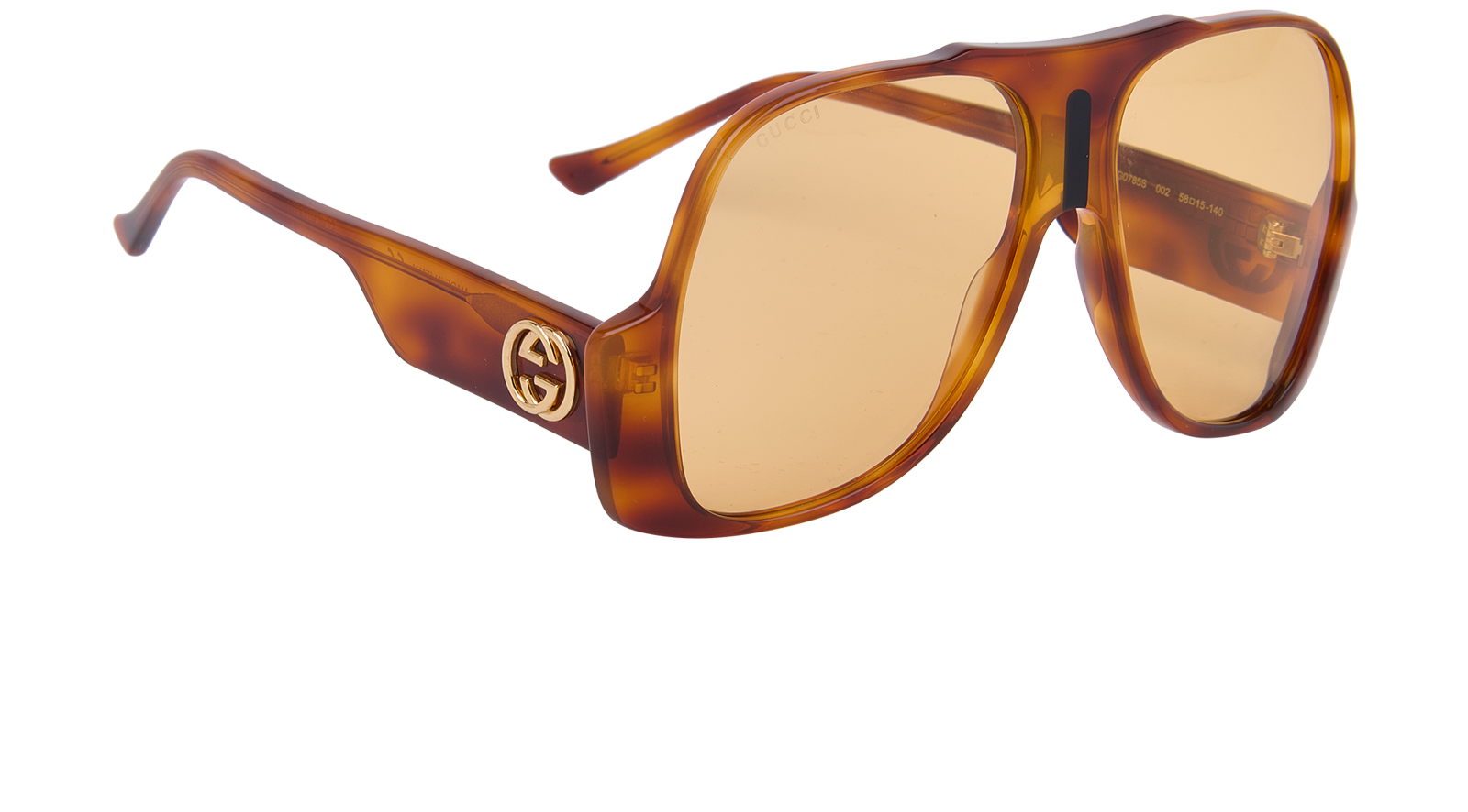 Gucci GG0785S Oversized Sunglasses, &pound;190, Accessories, Brown, Side view