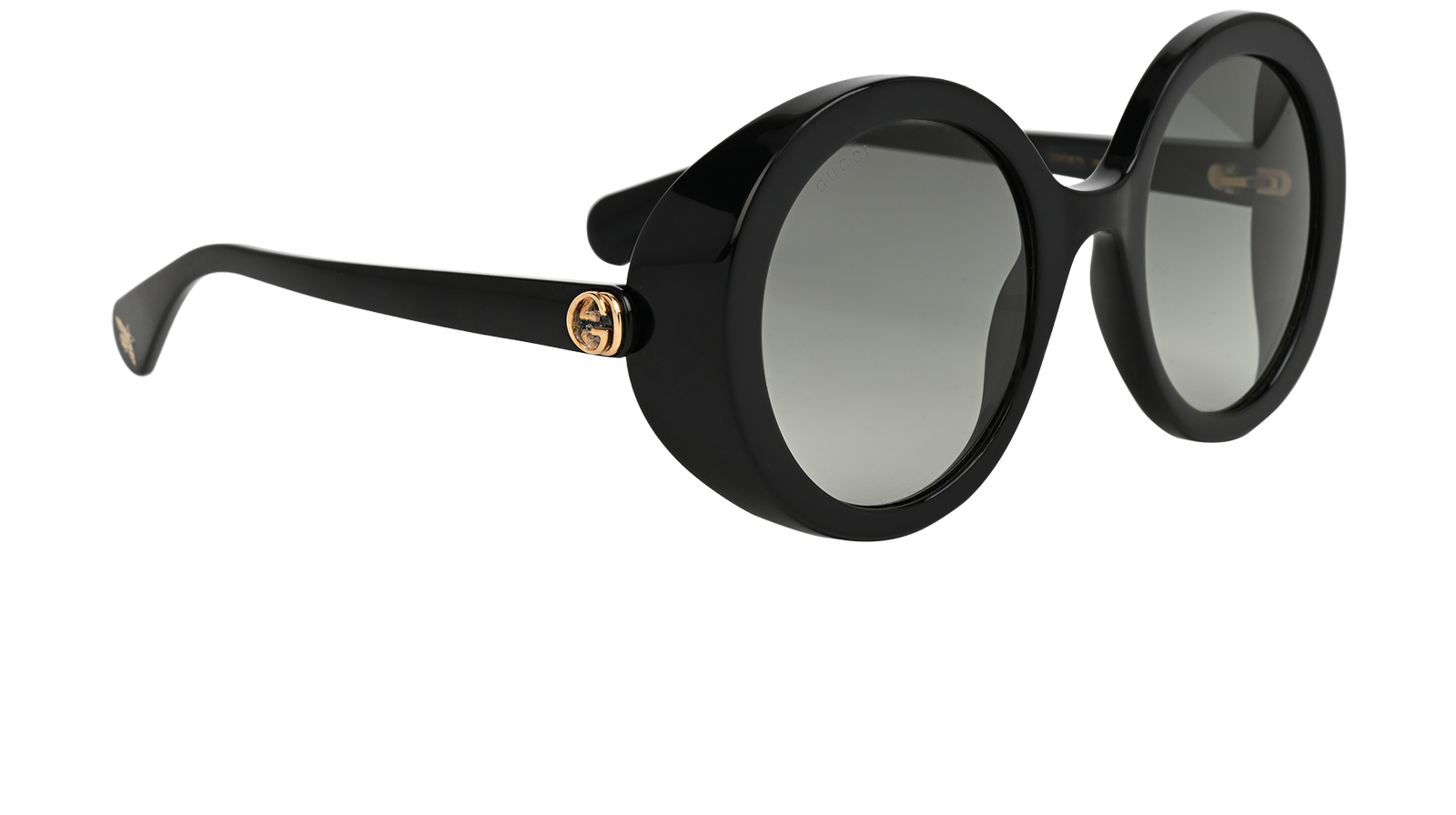 Gucci GG0367S Circle Sunglasses, &pound;120, Accessories, Black, Side view