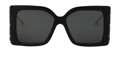 Gucci GG053S Sunglasses, &pound;250, Accessories, Black/Blue, Front view