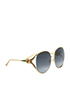 GG Gold Frame Sunglasses, side view