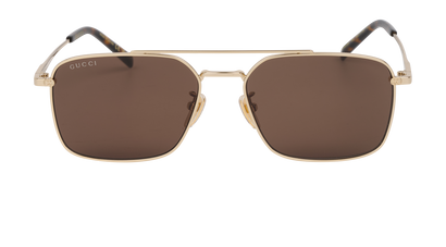 Gucci GG1957SA Pilot Sunglasses, &pound;150, Accessories, Gold, Front view