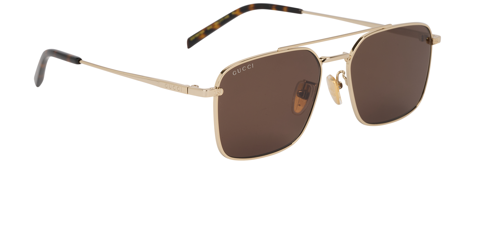 Gucci GG1957SA Pilot Sunglasses, &pound;150, Accessories, Gold, Side view