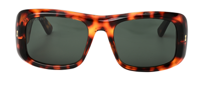 Gucci GG1080S Rectangular Sunglasses, &pound;150, Accessories, Brown, Front view