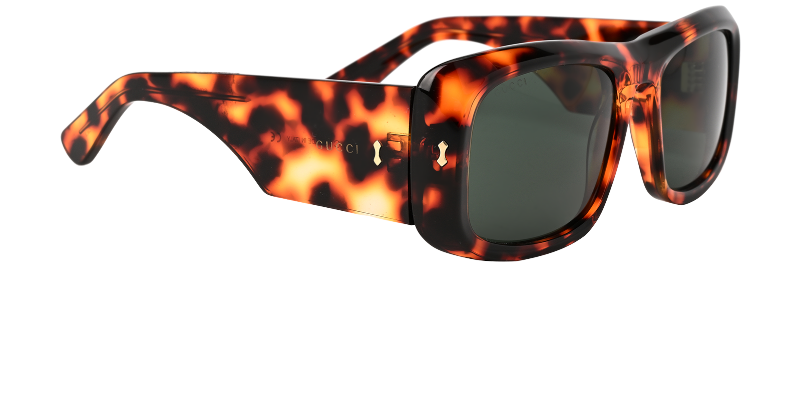 Gucci GG1080S Rectangular Sunglasses, &pound;150, Accessories, Brown, Side view