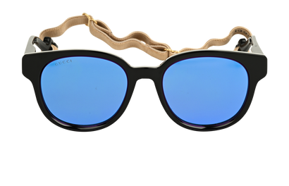 Gucci GG1237S-002 Square Sunglasses, &pound;170, Accessories, Black, Front view