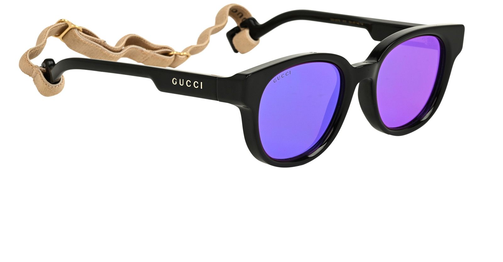 Gucci GG1237S-002 Square Sunglasses, &pound;170, Accessories, Black, Side view