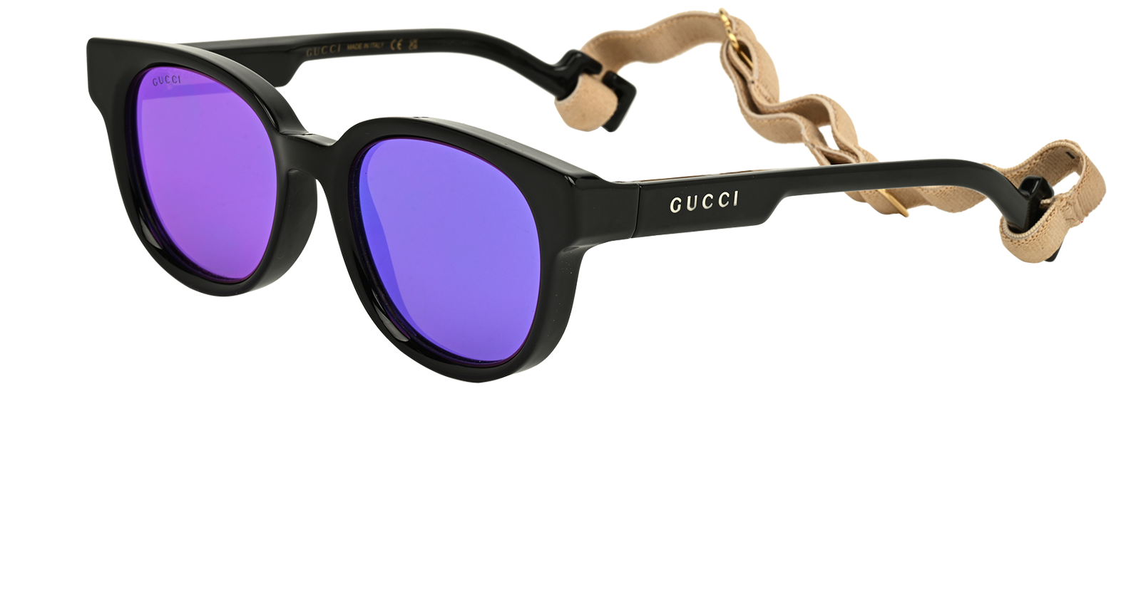 Gucci GG1237S-002 Square Sunglasses, &pound;170, Accessories, Black, Bottom view