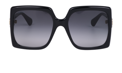 Gucci GG0876S Oversized Square Sunglasses, &pound;150, Accessories, Black, Front view
