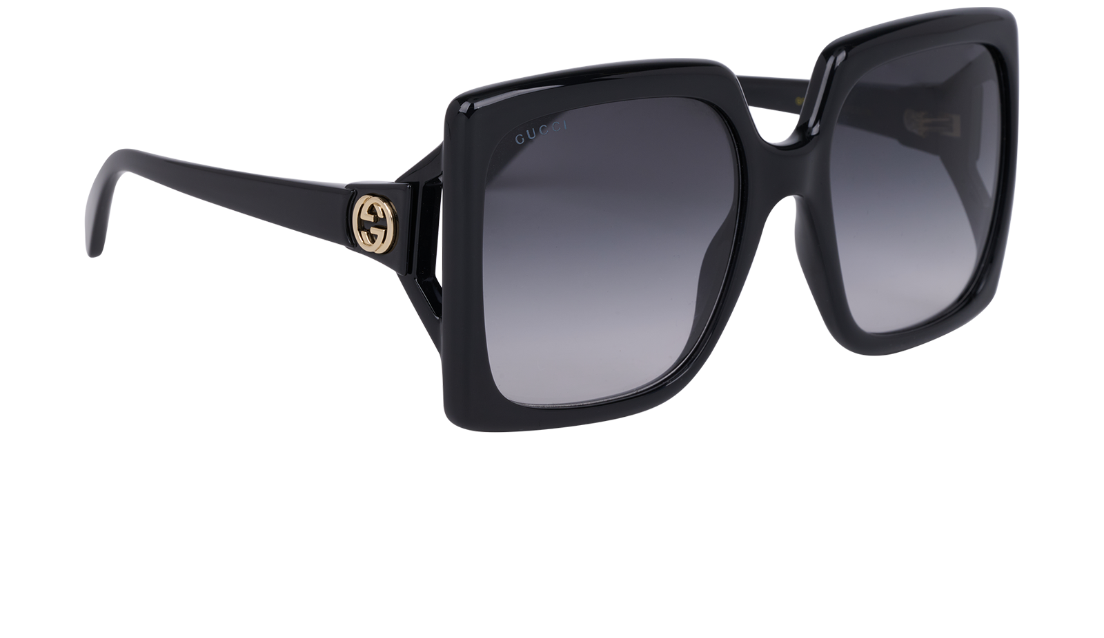 Gucci GG0876S Oversized Square Sunglasses, &pound;150, Accessories, Black, Side view