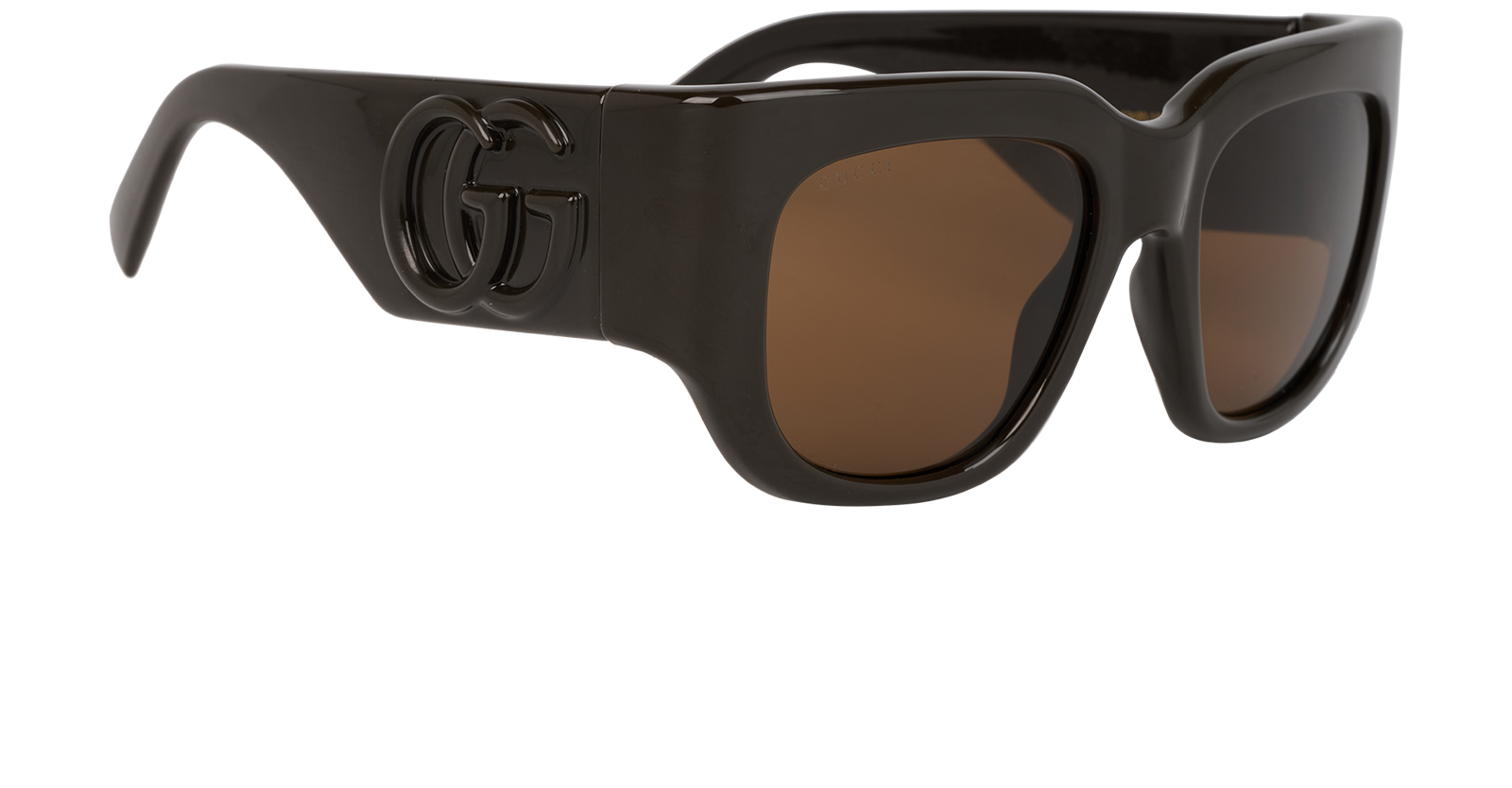 Gucci GG1545S Oversized Sunglasses, &pound;150, Accessories, Brown, Side view