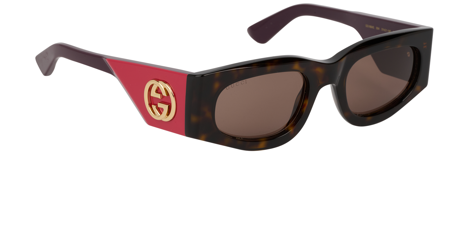 Gucci GG16645 Rectangular Sunglasses, &pound;120, Accessories, Brown, Side view