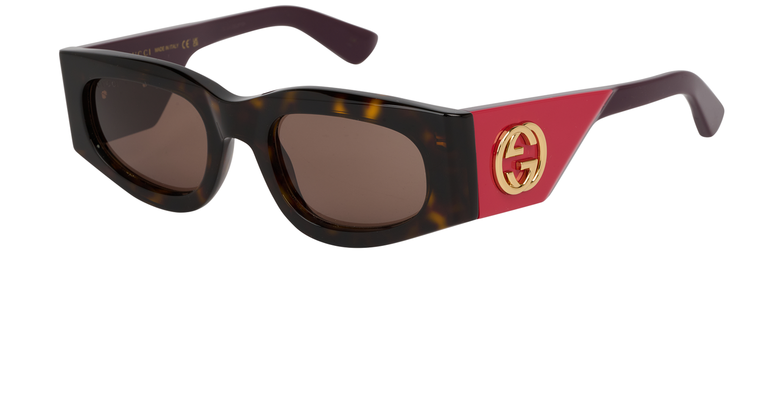 Gucci GG16645 Rectangular Sunglasses, &pound;120, Accessories, Brown, Bottom view