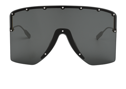 Gucci GG1244S Mask-Frame Sunglasses, &pound;220, Accessories, Gold, Front view