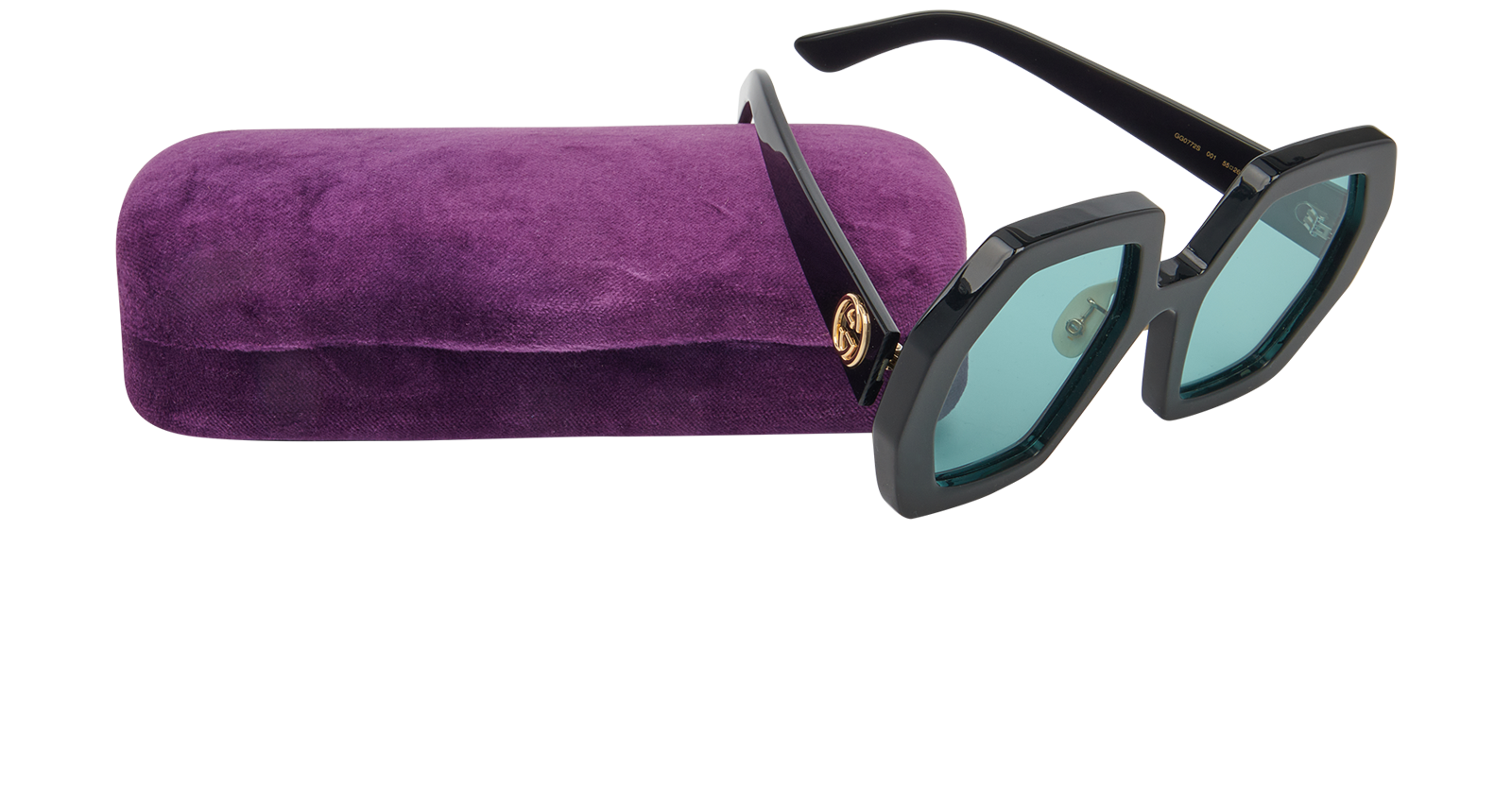 Gucci GG0772S Hexagonal Sunglasses, &pound;150, Accessories, Black, Other view