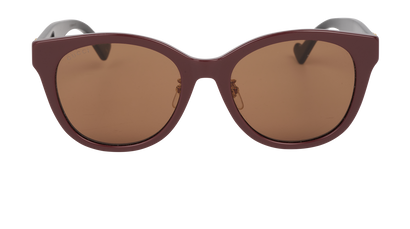 Gucci GG1002SK Round Sunglasses, &pound;150, Accessories, Black/Brown, Front view
