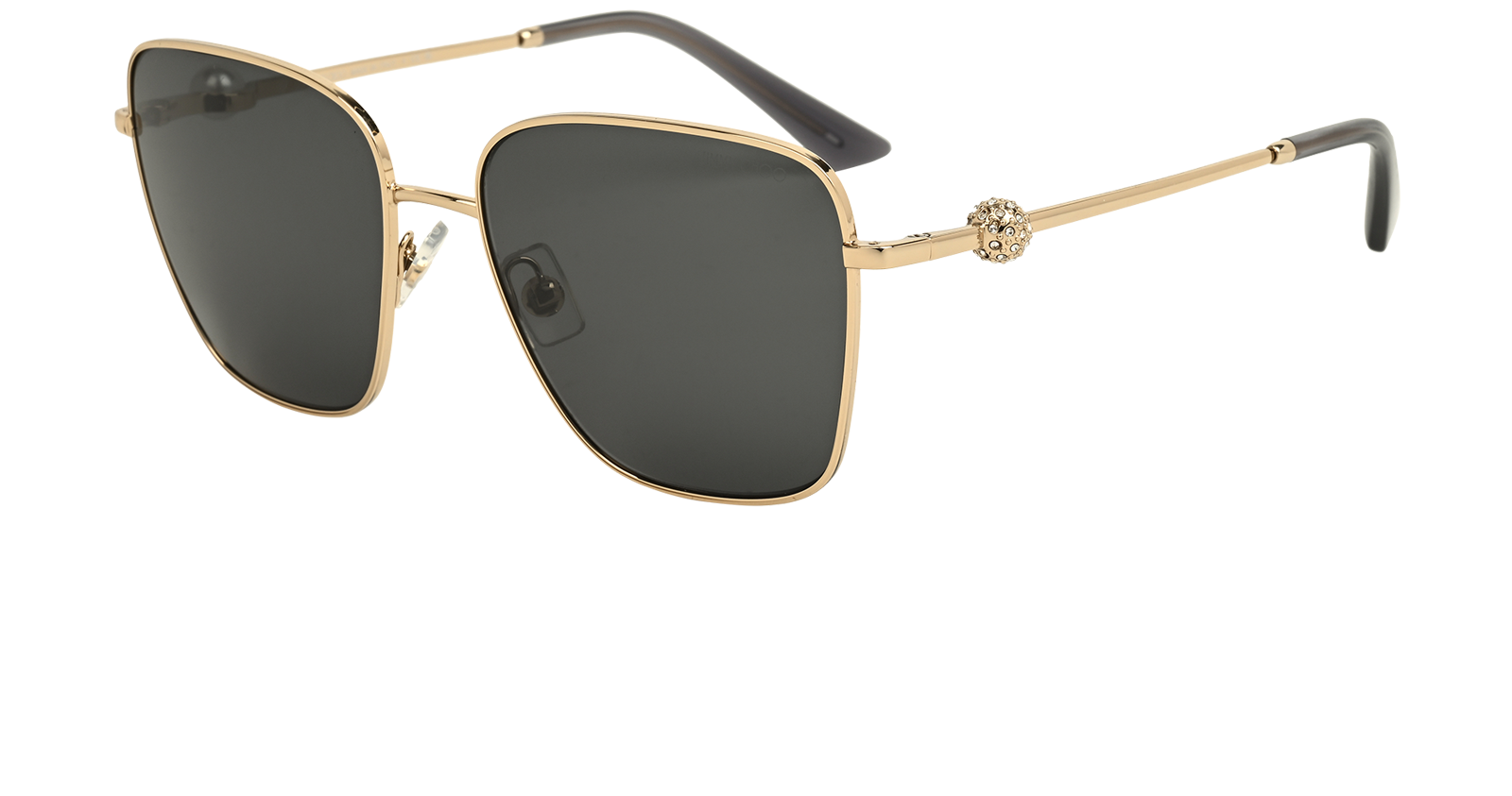 Jimmy Choo JC4005HB Embellished Sunglasses, &pound;120, Accessories, Black, Bottom view