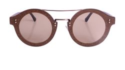 Jimmy Choo Montie Sunglasses, Round Gold Glitter Frames, Brown Lenses, 3*