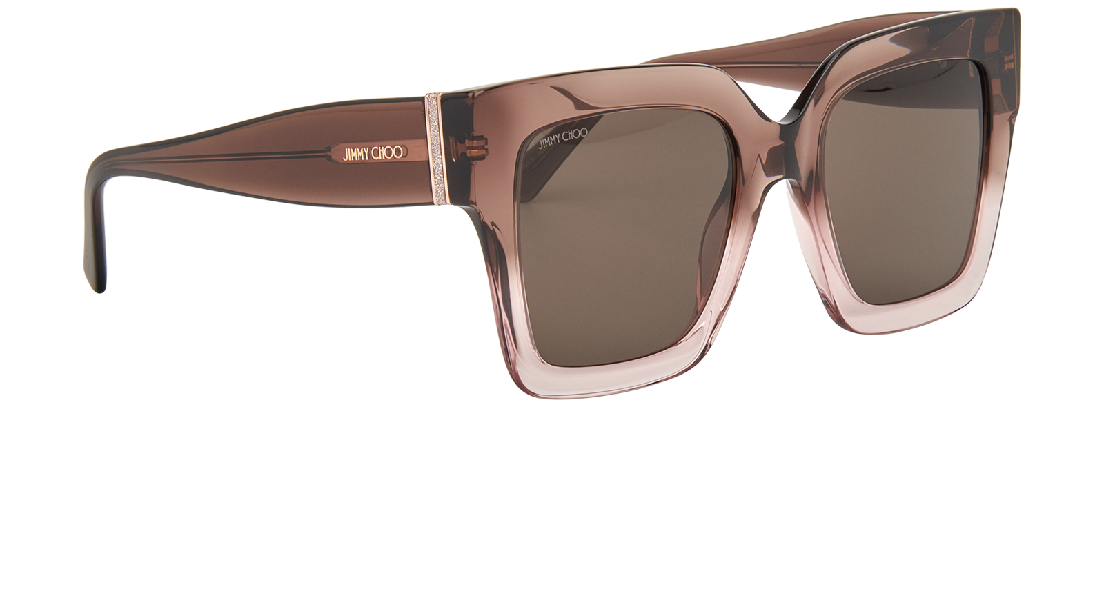 Jimmy Choo EDNA/S Oversized Sunglasses, &pound;150, Accessories, Brown/Pink, Side view