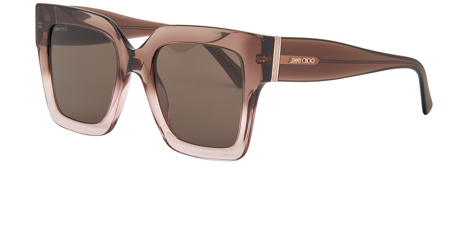 Jimmy Choo EDNA/S Oversized Sunglasses, &pound;150, Accessories, Brown/Pink, Bottom view