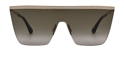 Jimmy Choo LEAH/S Shield Sunglasses, &pound;90, Accessories, Gold, Front view