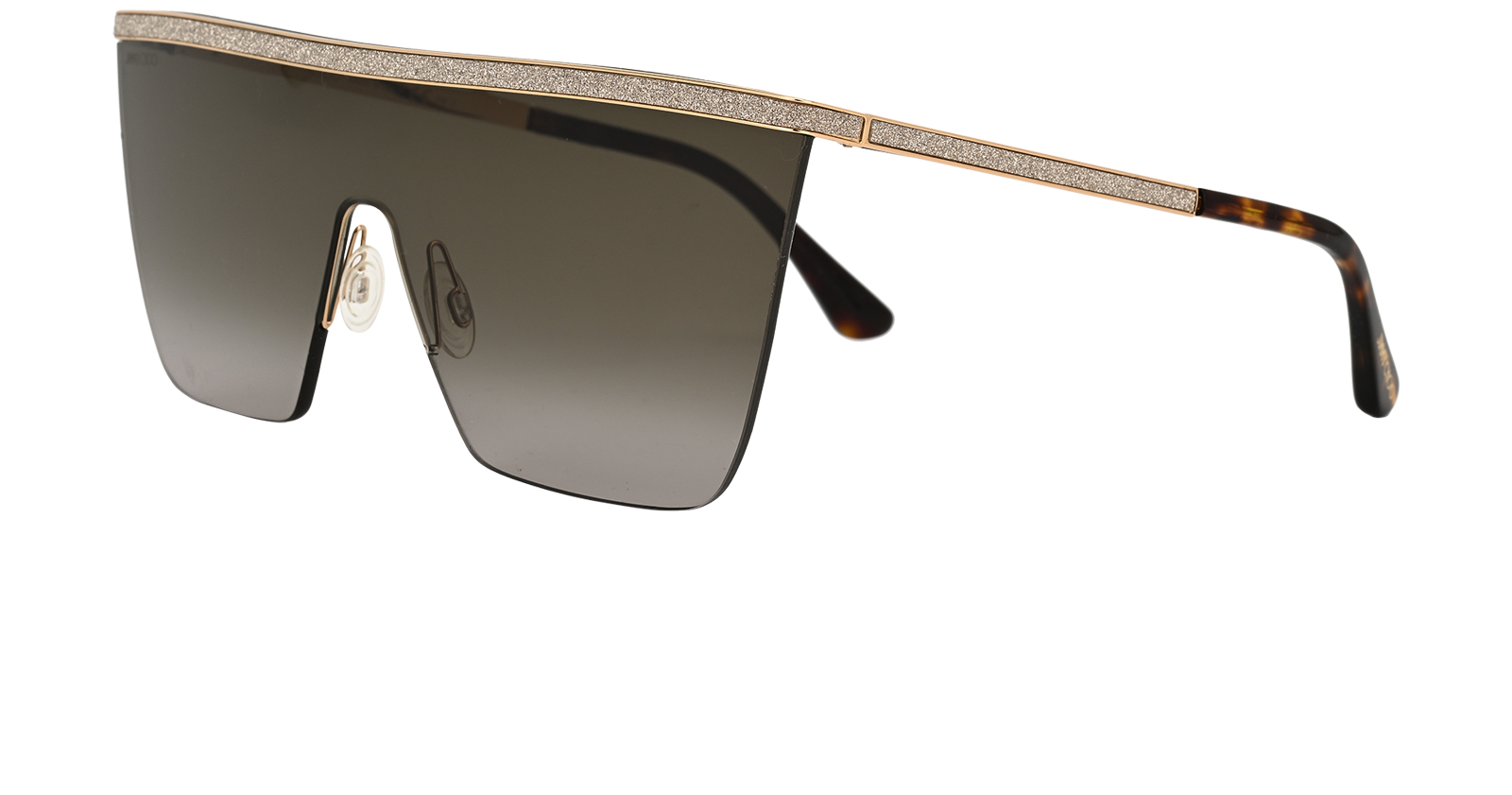 Jimmy Choo LEAH/S Shield Sunglasses, &pound;90, Accessories, Gold, Bottom view