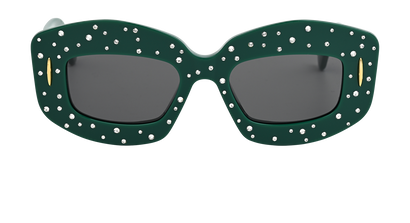 Loewe LW4114IS Crystal Sunglasses, &pound;175, Accessories, Green, Front view