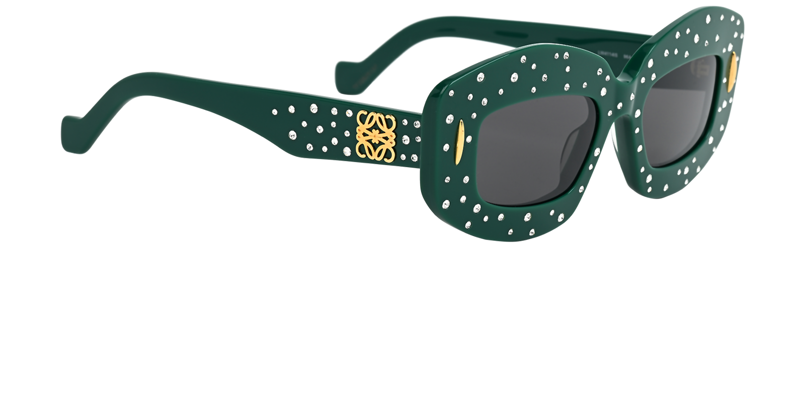 Loewe LW4114IS Crystal Sunglasses, &pound;175, Accessories, Green, Side view