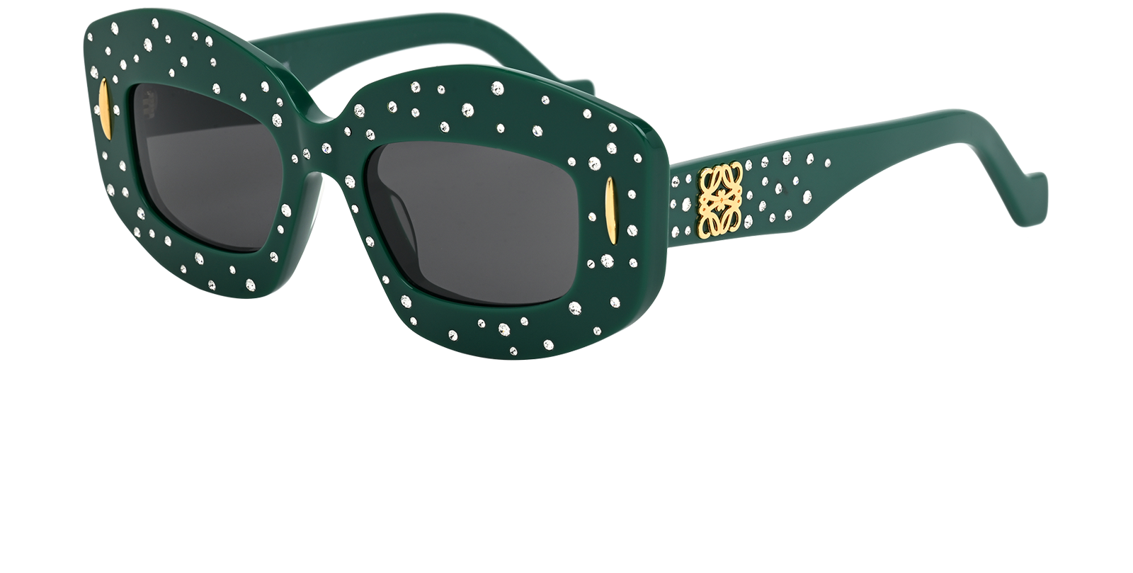Loewe LW4114IS Crystal Sunglasses, &pound;175, Accessories, Green, Bottom view