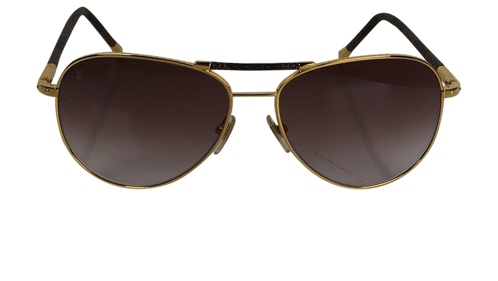 Gold Louis Vuitton Conspiration Pilot Sunglasses