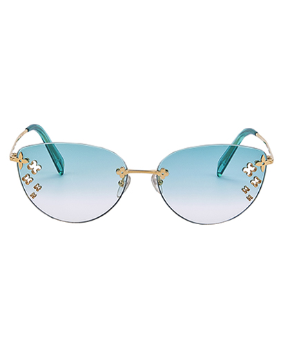 Louis Vuitton Desmayo Sunglasses Turquoise Lens, front view