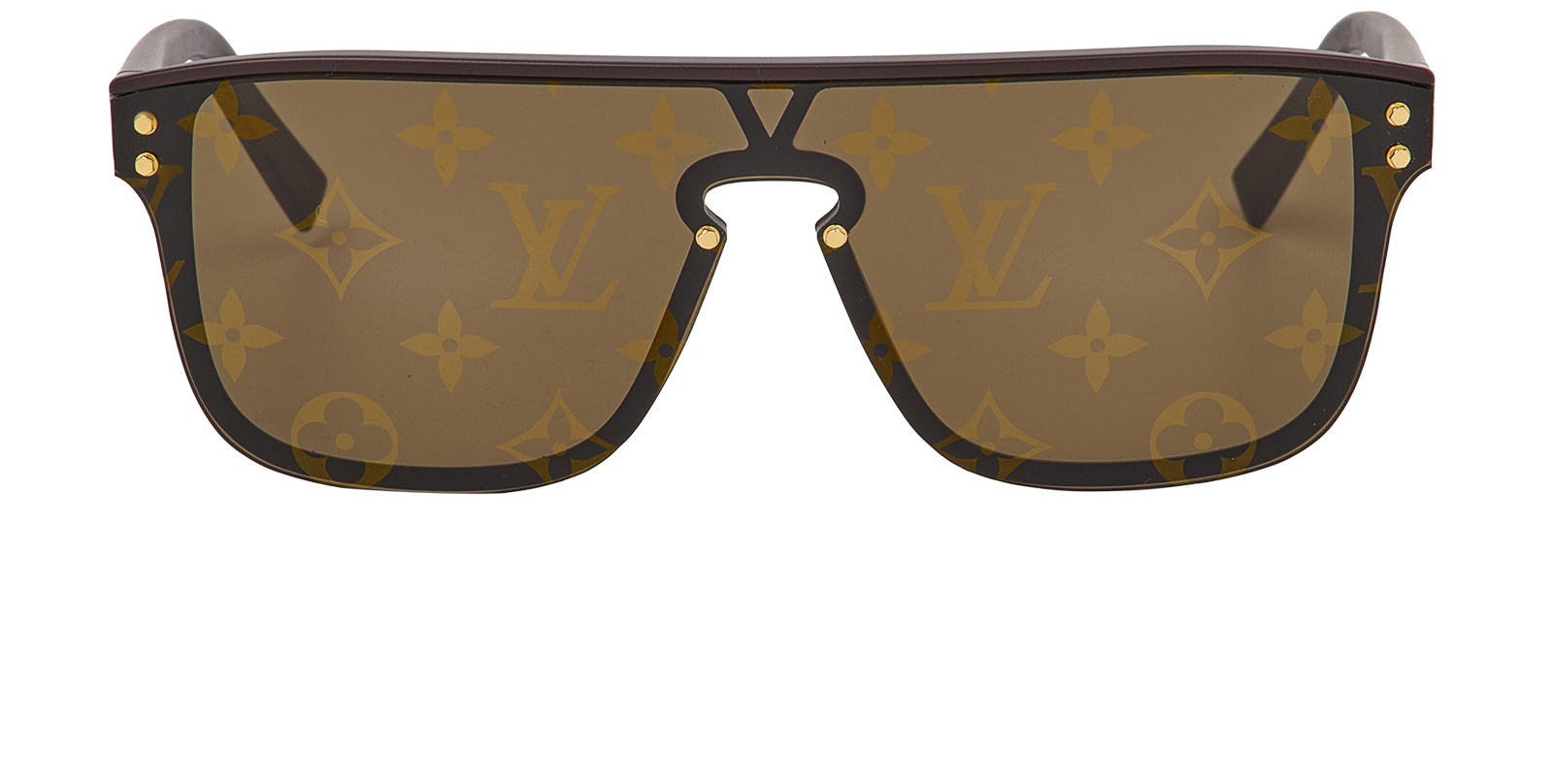 Louis Vuitton Oversized Shield Sunglasses in Brown and Gold Louis Vuitton Women main image 2
