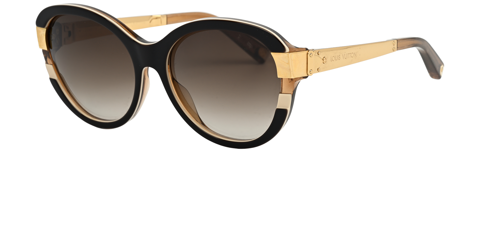 Louis Vuitton Z0487W Round Sunglasses, &pound;170, Accessories, Brown/Gold, Bottom view