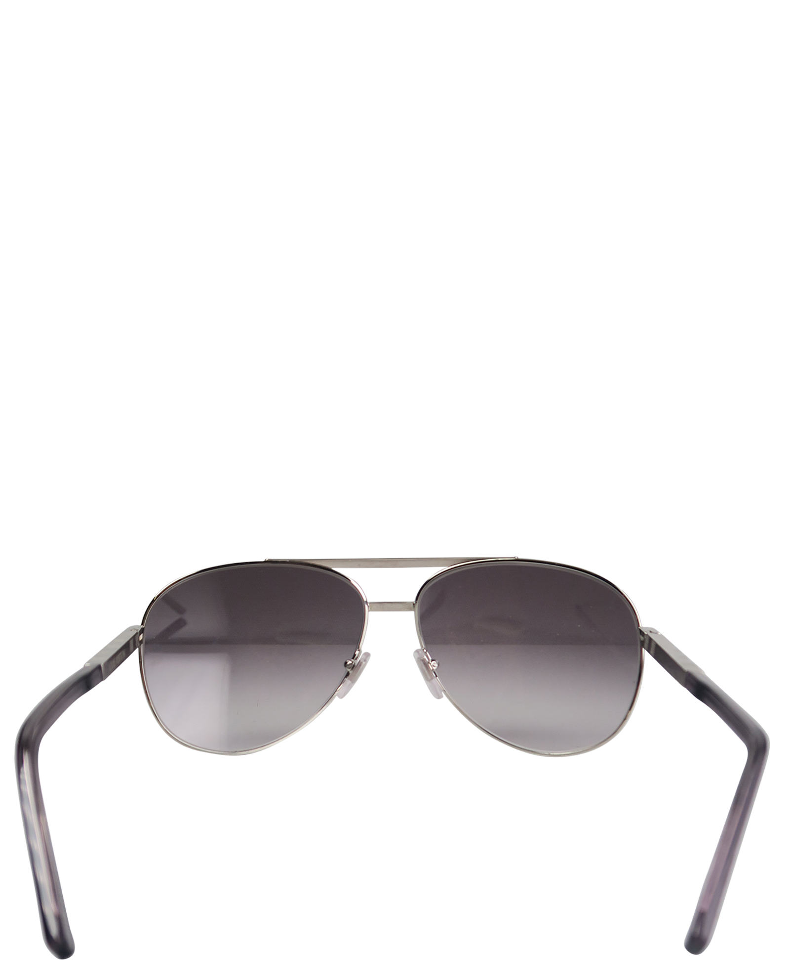 Men's silver-tone Louis Vuitton Attitude Pilote sunglasses with rubber nose  pads and gradient lenses. Includes case.