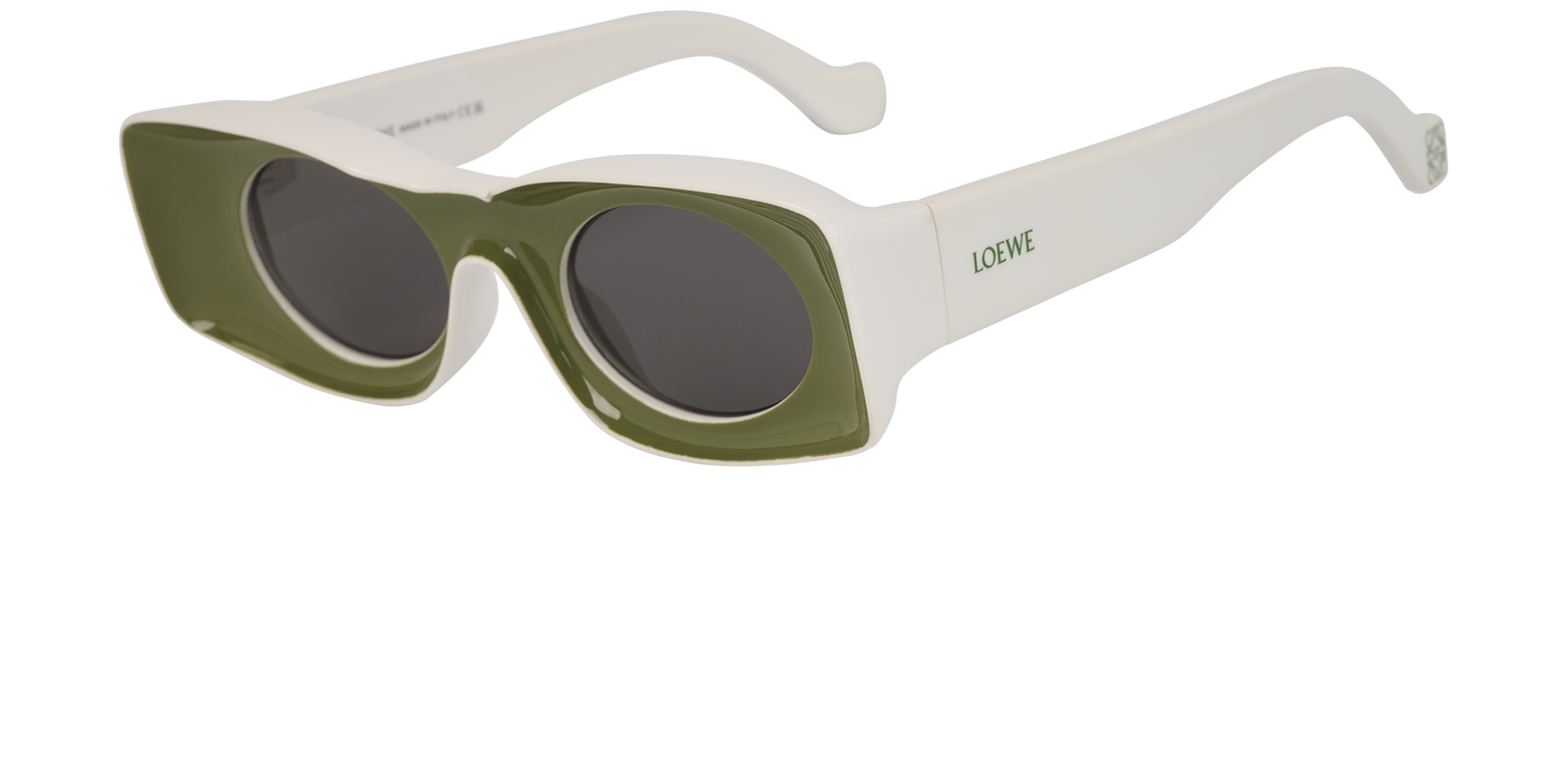 Loewe x Paula Ibiza W40033I Sunglasses, &pound;195, Accessories, Green/White, Bottom view