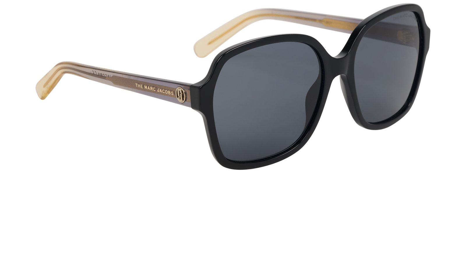Marc Jacobs MARC 526/S Squared Sunglasses, &pound;60, Accessories, Black/Gold, Side view
