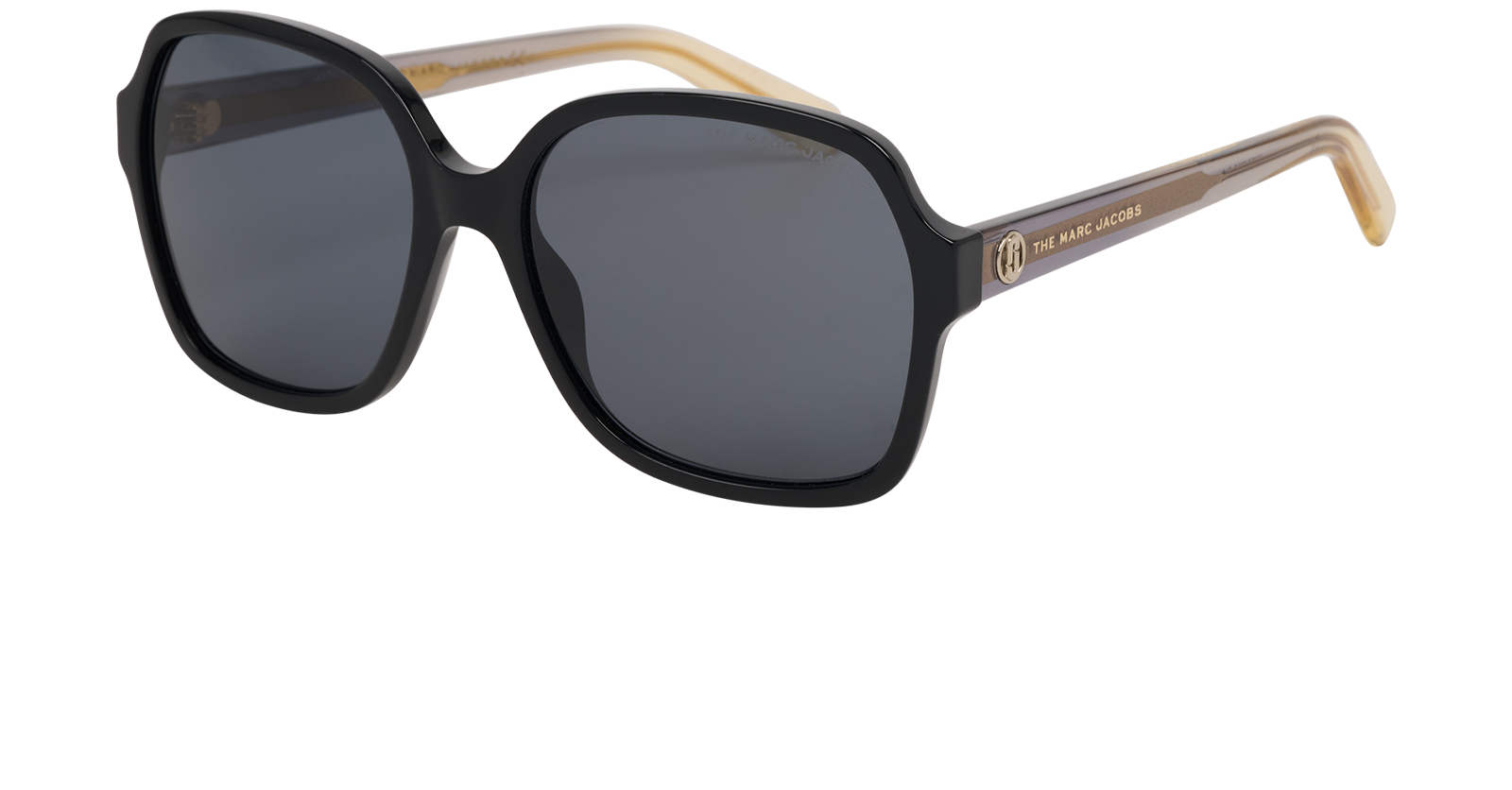 Marc Jacobs MARC 526/S Squared Sunglasses, &pound;60, Accessories, Black/Gold, Bottom view