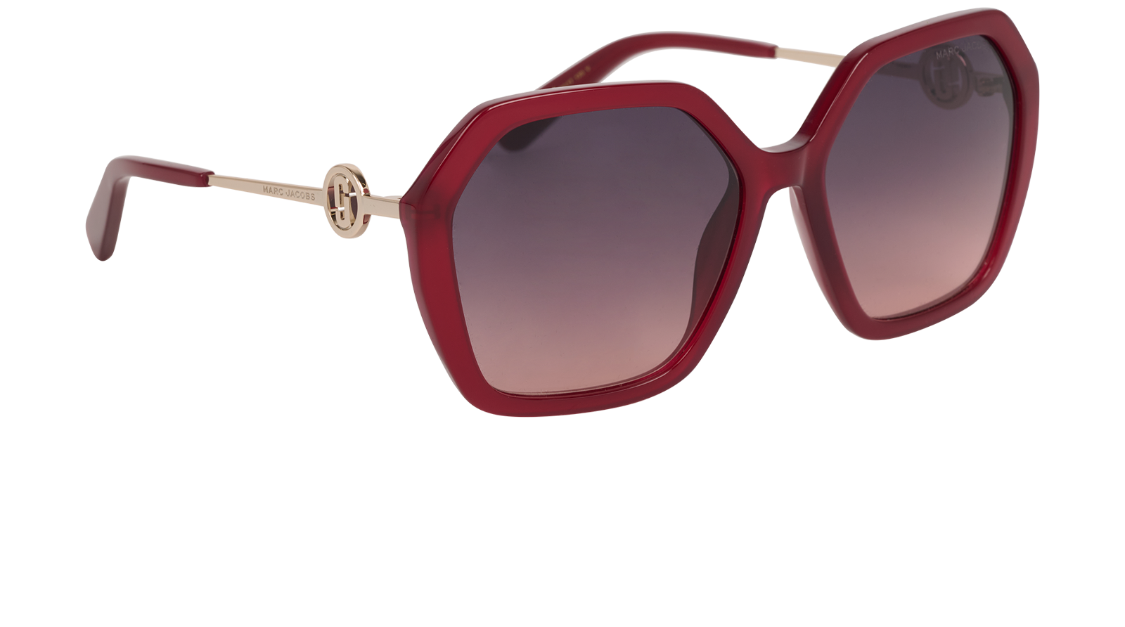 Marc Jacobs Marc 689/S Geometrical Sunglasses, &pound;95, Accessories, Red, Side view