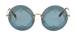 Miu Miu Round Heart Lense Sunglasses, Acetate/Metal, Blue, SMU01S, C