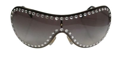Miu Miu Crystal Stud Shield Sunglasses, front view