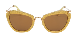 Miu Miu SMU10N Cat Eye Sunglasses, Acetate/Metal, Gold, DB/B/C, 3*