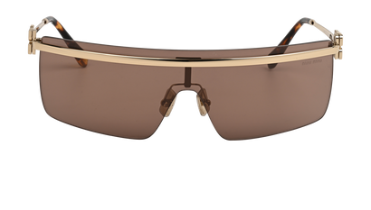 Miu Miu SMU50Z Shield Sunglasses, &pound;150, Accessories, Brown, Front view