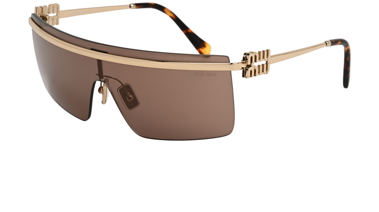 Miu Miu SMU50Z Shield Sunglasses, &pound;150, Accessories, Brown, Bottom view
